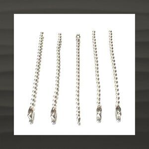 5 pc LOT 4" Silver Nickel BALL CHAIN 2.4mm Great for COACH Bag Charm Fob HangTag